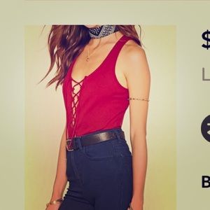 Forever21 lace up bodysuit